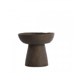 DISH ON BASE DARK BROWN 21 